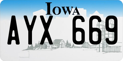 IA license plate AYX669