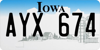 IA license plate AYX674