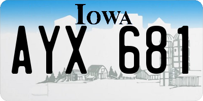 IA license plate AYX681