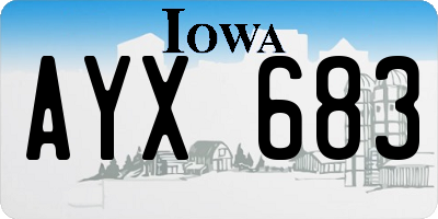 IA license plate AYX683