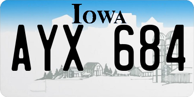 IA license plate AYX684