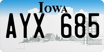 IA license plate AYX685