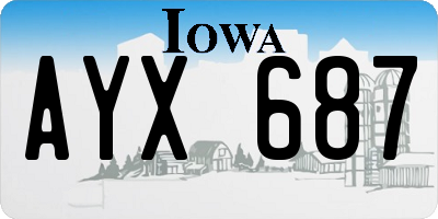 IA license plate AYX687