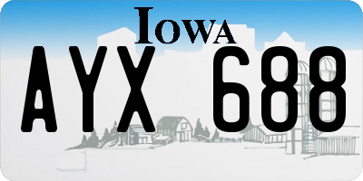 IA license plate AYX688
