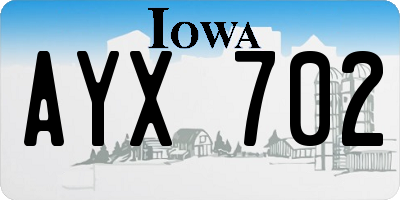 IA license plate AYX702