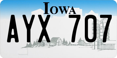 IA license plate AYX707