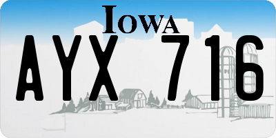 IA license plate AYX716