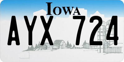 IA license plate AYX724