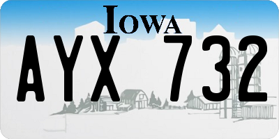 IA license plate AYX732