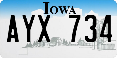 IA license plate AYX734