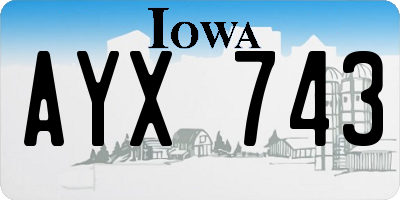 IA license plate AYX743