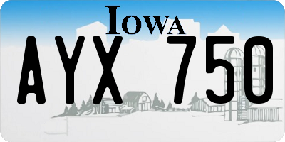 IA license plate AYX750