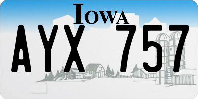 IA license plate AYX757