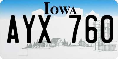 IA license plate AYX760
