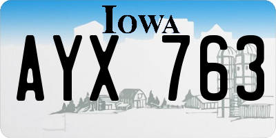 IA license plate AYX763