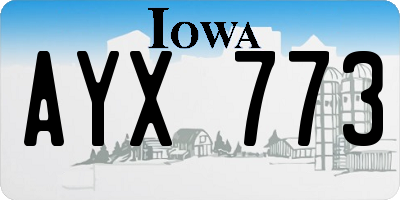 IA license plate AYX773