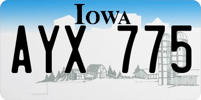 IA license plate AYX775