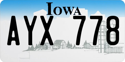 IA license plate AYX778