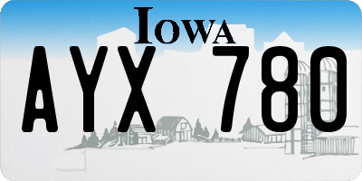 IA license plate AYX780