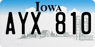 IA license plate AYX810
