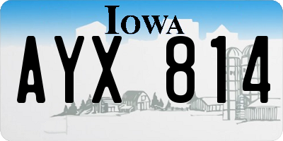 IA license plate AYX814
