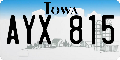 IA license plate AYX815