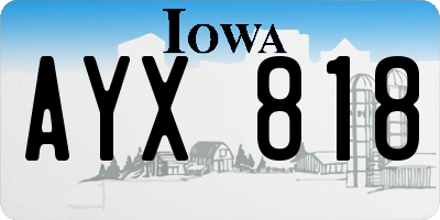 IA license plate AYX818