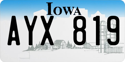 IA license plate AYX819