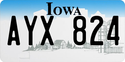 IA license plate AYX824