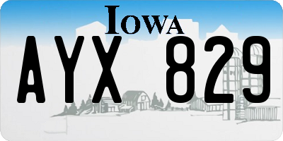IA license plate AYX829