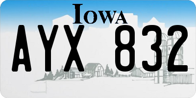 IA license plate AYX832