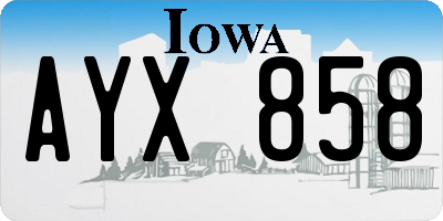 IA license plate AYX858