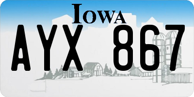 IA license plate AYX867