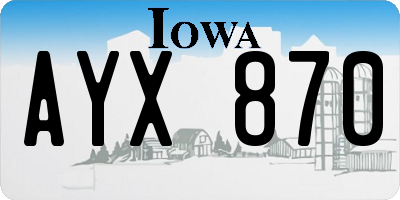 IA license plate AYX870