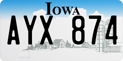 IA license plate AYX874