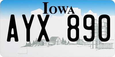 IA license plate AYX890