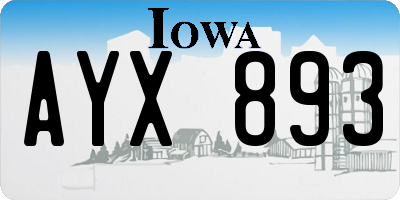 IA license plate AYX893