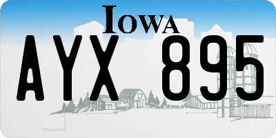 IA license plate AYX895
