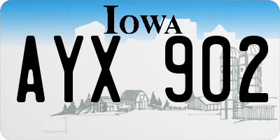 IA license plate AYX902