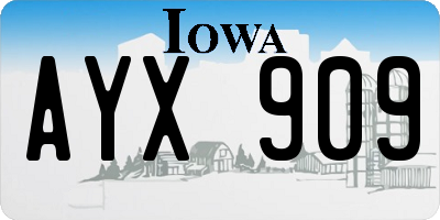 IA license plate AYX909