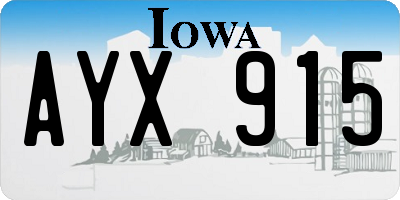IA license plate AYX915