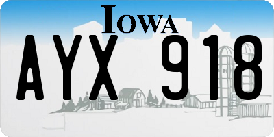 IA license plate AYX918