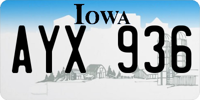 IA license plate AYX936