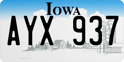 IA license plate AYX937