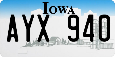 IA license plate AYX940