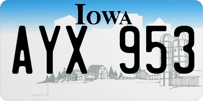 IA license plate AYX953