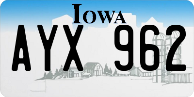 IA license plate AYX962