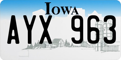 IA license plate AYX963