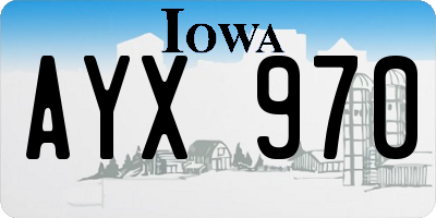 IA license plate AYX970