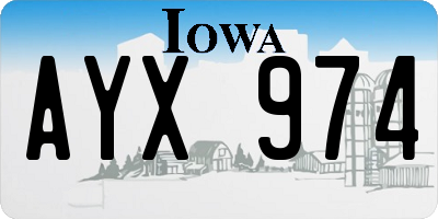 IA license plate AYX974
